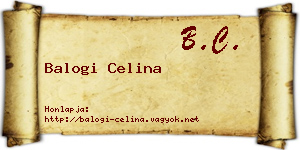 Balogi Celina névjegykártya